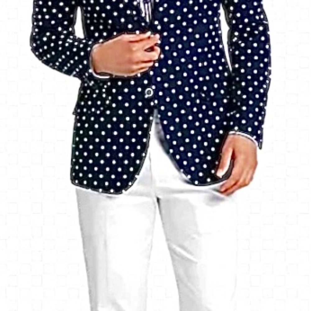 Paisley and Gray Linen Slim Fit Suit 46R